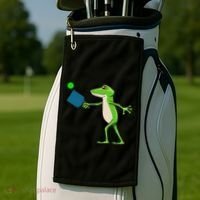 Pickleball Player Frog Cute Animal Sports Golf Towel thumb 2