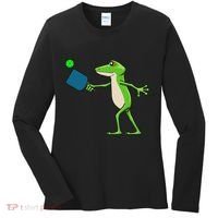 Pickleball Player Frog Cute Animal Sports Women's Long Sleeve Shirt thumb 0