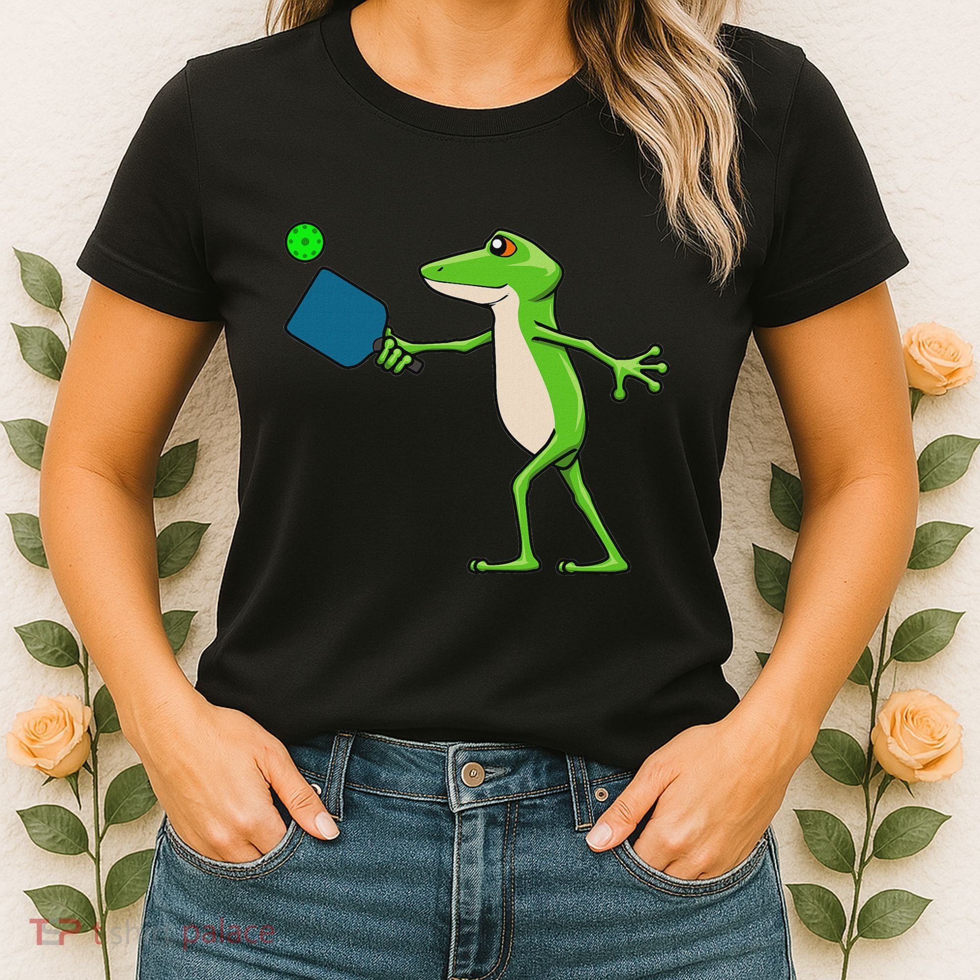 Pickleball Player Frog Cute Animal Sports Women's T-Shirt