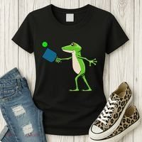 Pickleball Player Frog Cute Animal Sports Women's T-Shirt thumb 3