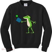 Pickleball Player Frog Cute Animal Sports Kids Sweatshirt thumb 0
