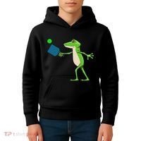 Pickleball Player Frog Cute Animal Sports Kids Hoodie thumb 4