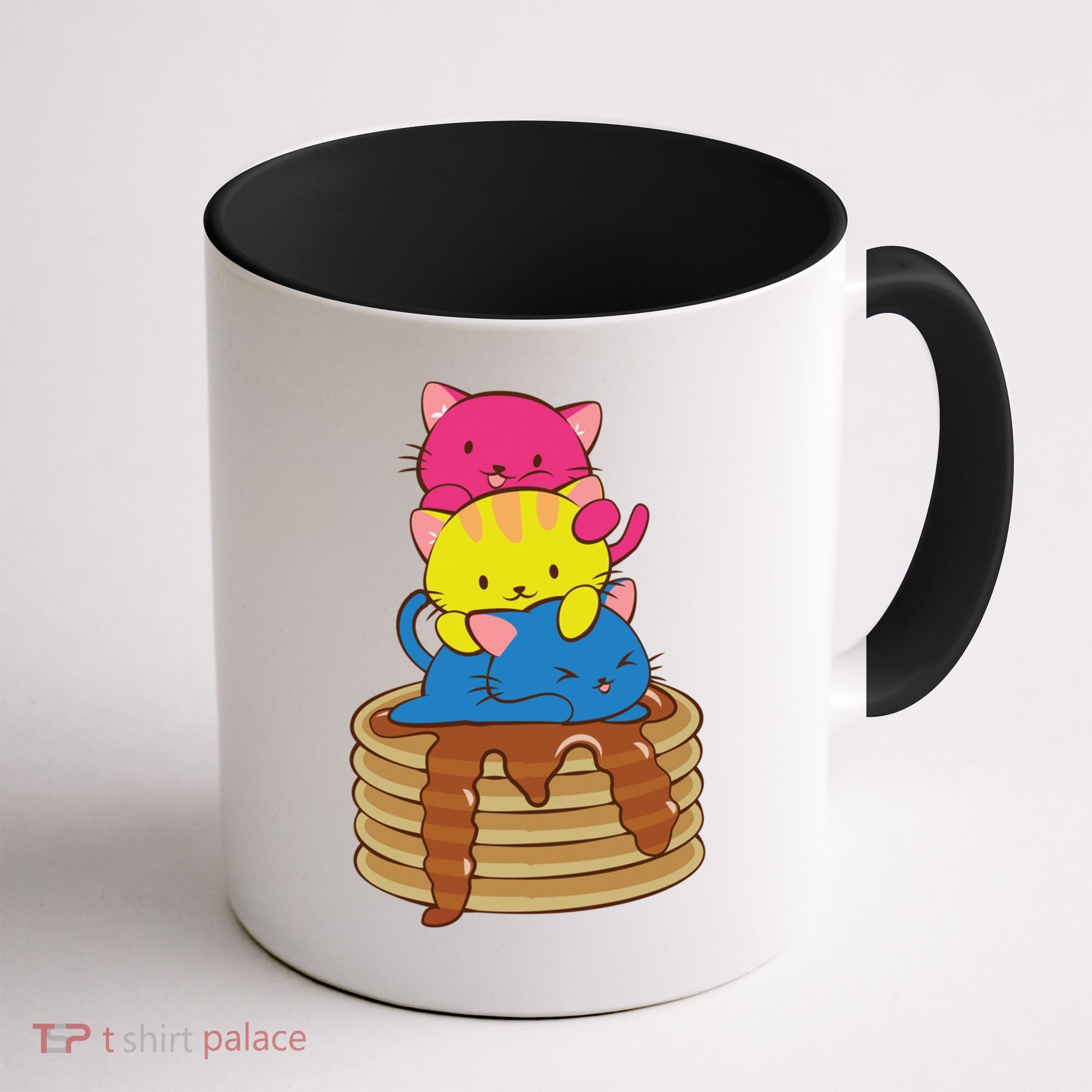 Pansexual Pride Flag Cute Lgbtq Pan Pride Kawaii Cat Gift Coffee Mug