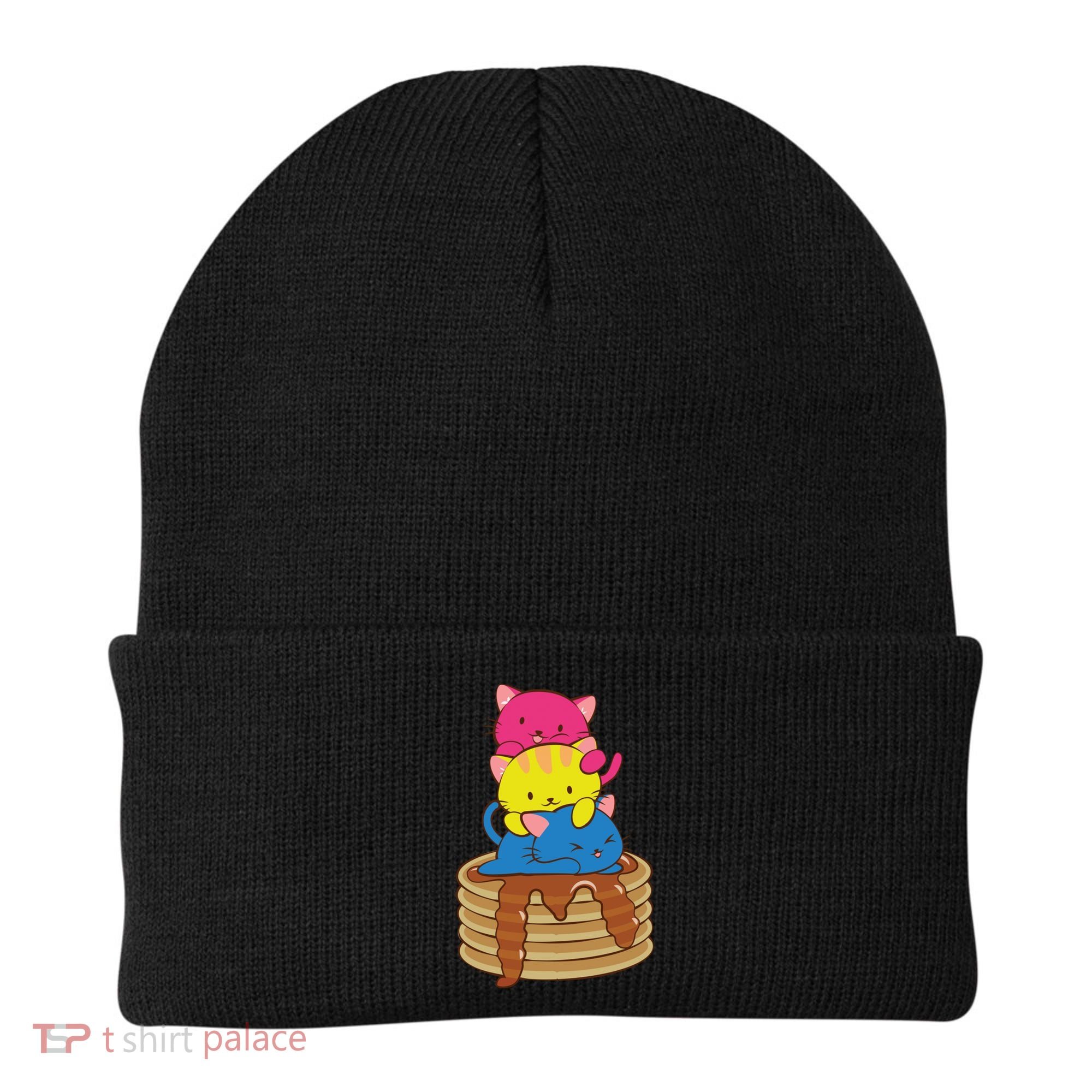 Pansexual Pride Flag Cute Lgbtq Pan Pride Kawaii Cat Gift Beanie