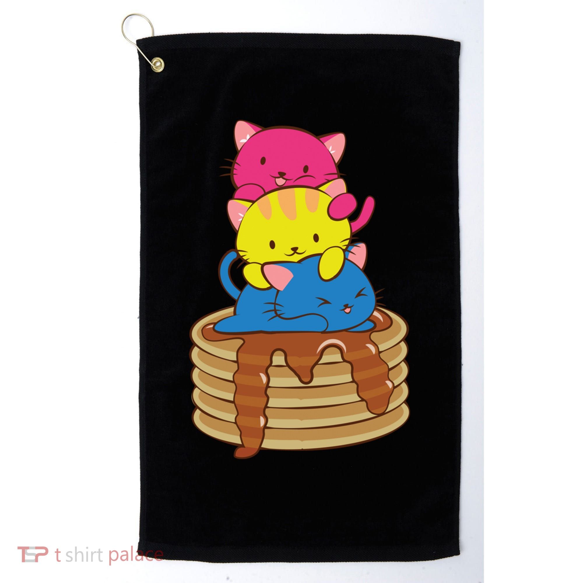 Pansexual Pride Flag Cute Lgbtq Pan Pride Kawaii Cat Gift Golf Towel
