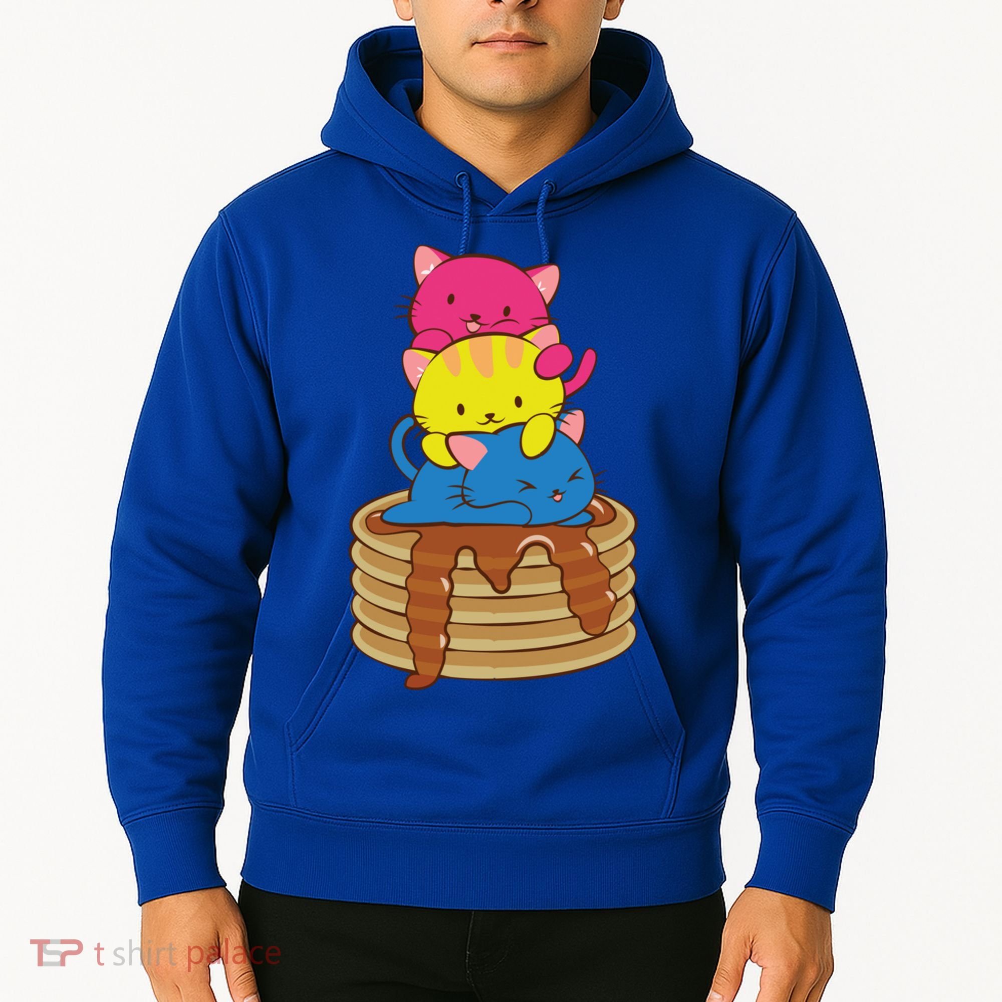 Pansexual Pride Flag Cute Lgbtq Pan Pride Kawaii Cat Gift Hoodie
