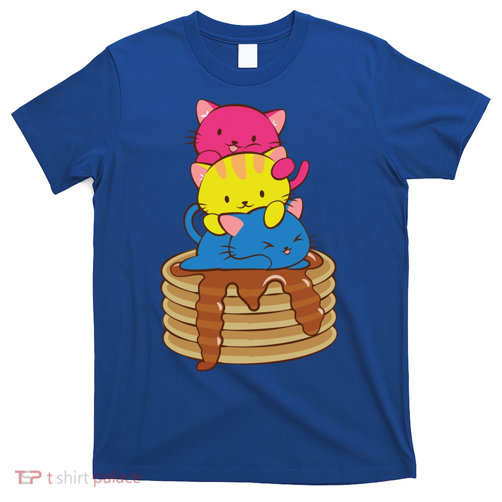 Pansexual Pride Flag Cute Lgbtq Pan Pride Kawaii Cat Gift T-Shirt
