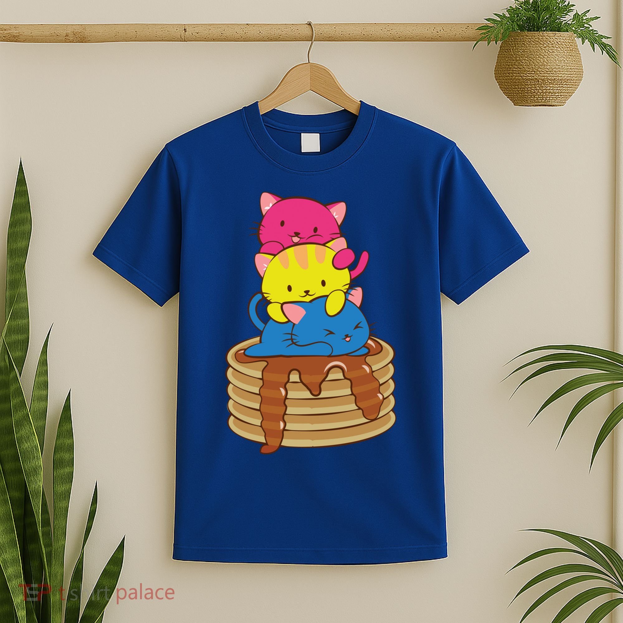 Pansexual Pride Flag Cute Lgbtq Pan Pride Kawaii Cat Gift T-Shirt