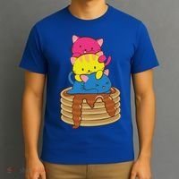 Pansexual Pride Flag Cute Lgbtq Pan Pride Kawaii Cat Gift T-Shirt thumb 3