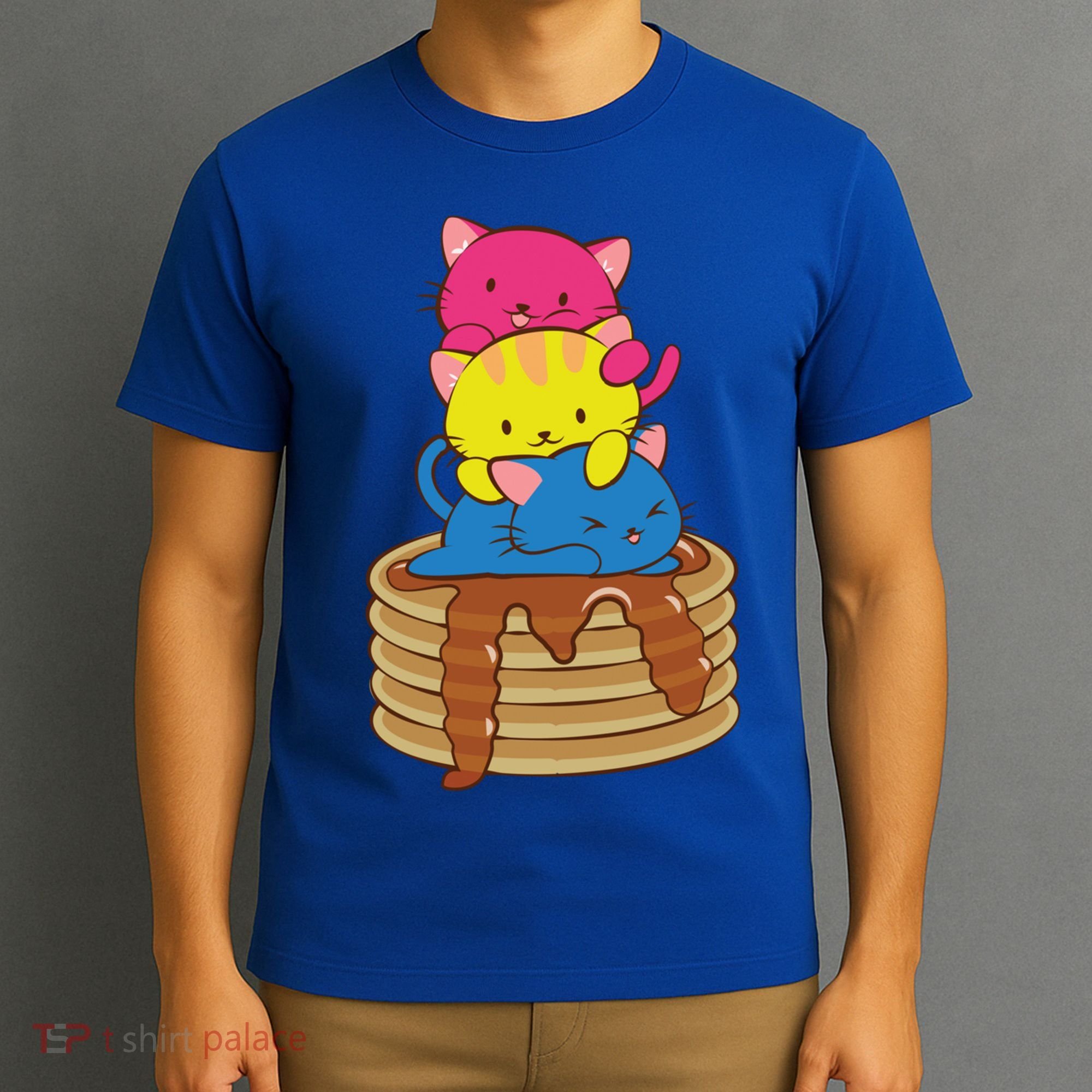 Pansexual Pride Flag Cute Lgbtq Pan Pride Kawaii Cat Gift T-Shirt