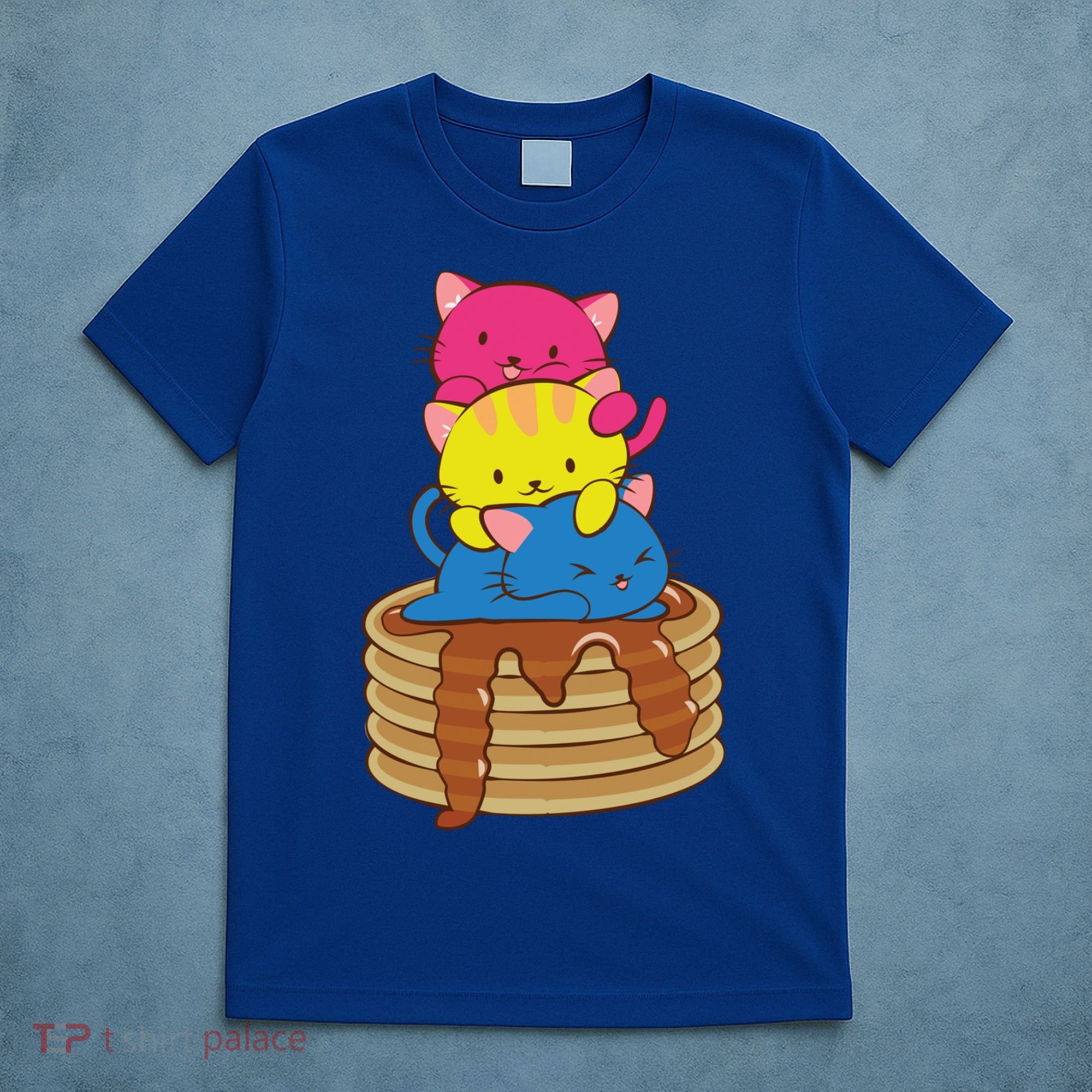 Pansexual Pride Flag Cute Lgbtq Pan Pride Kawaii Cat Gift T-Shirt