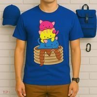 Pansexual Pride Flag Cute Lgbtq Pan Pride Kawaii Cat Gift T-Shirt thumb 6