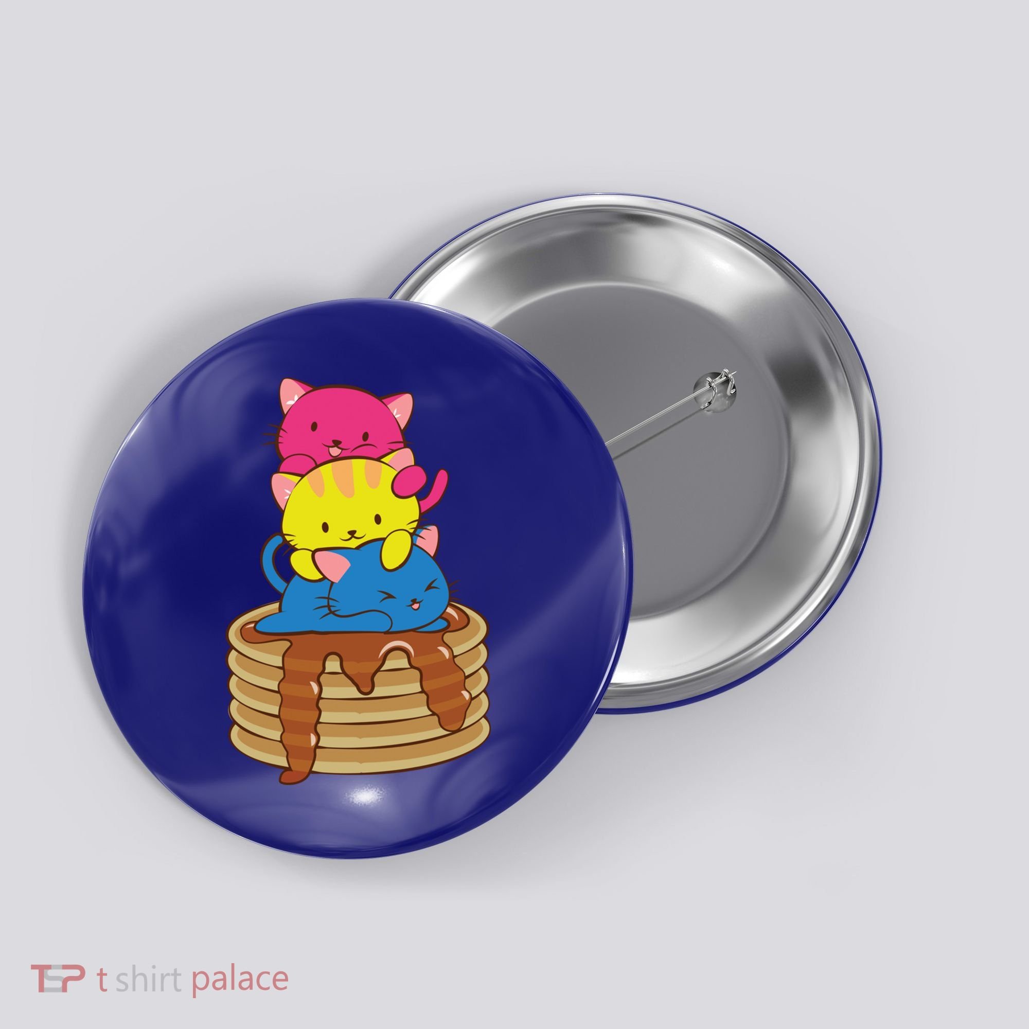 Pansexual Pride Flag Cute Lgbtq Pan Pride Kawaii Cat Gift Button