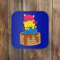 Pansexual Pride Flag Cute Lgbtq Pan Pride Kawaii Cat Gift Coaster thumb 0