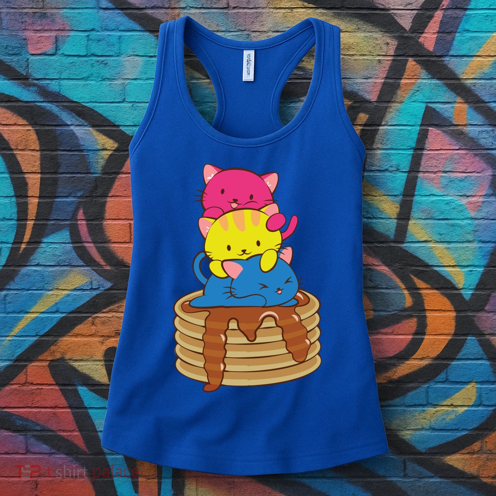 Pansexual Pride Flag Cute Lgbtq Pan Pride Kawaii Cat Gift Women's Tank Top