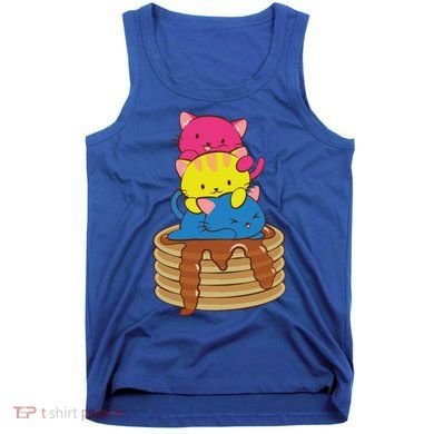Pansexual Pride Flag Cute Lgbtq Pan Pride Kawaii Cat Gift Tank Top