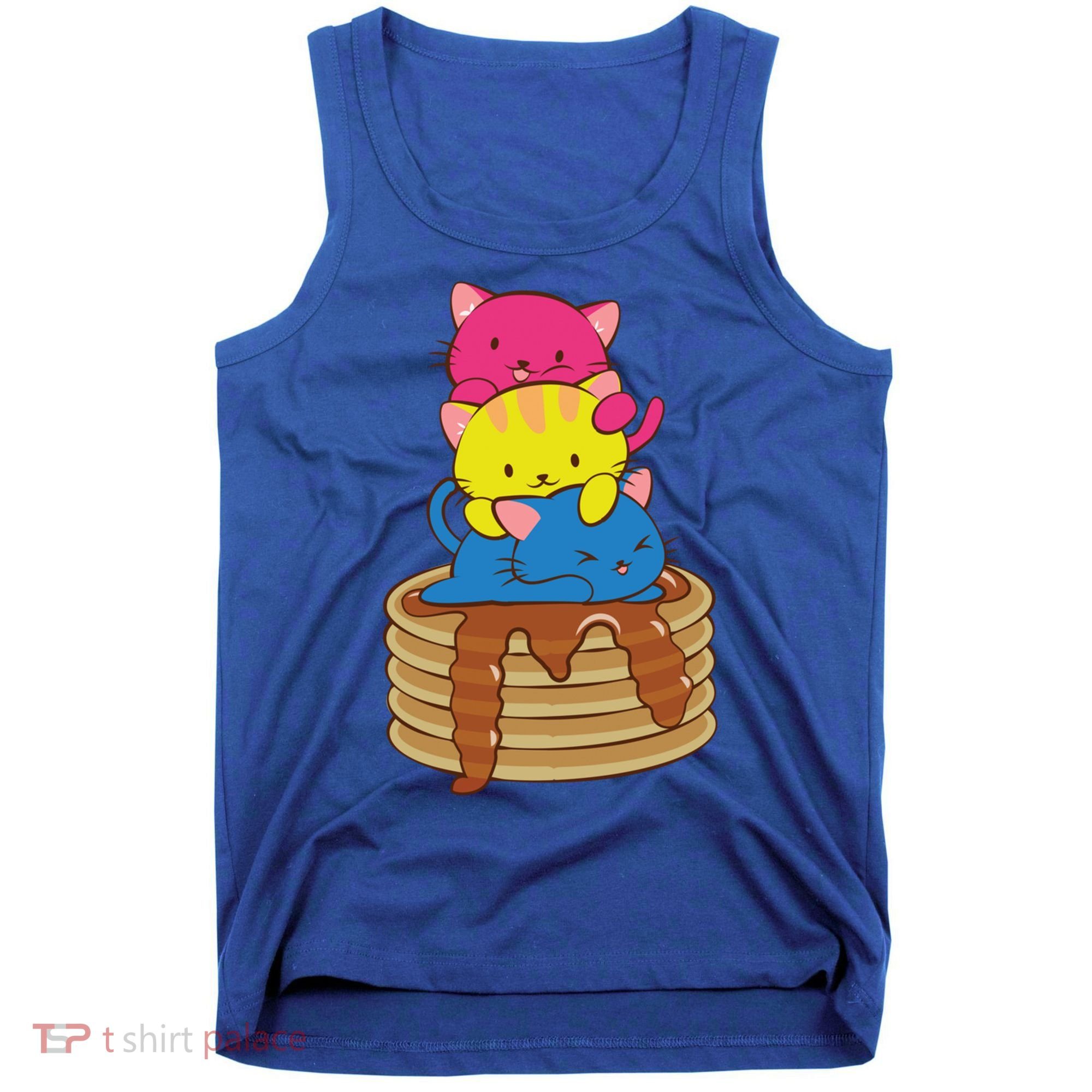 Pansexual Pride Flag Cute Lgbtq Pan Pride Kawaii Cat Gift Tank Top