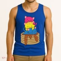 Pansexual Pride Flag Cute Lgbtq Pan Pride Kawaii Cat Gift Tank Top thumb 3