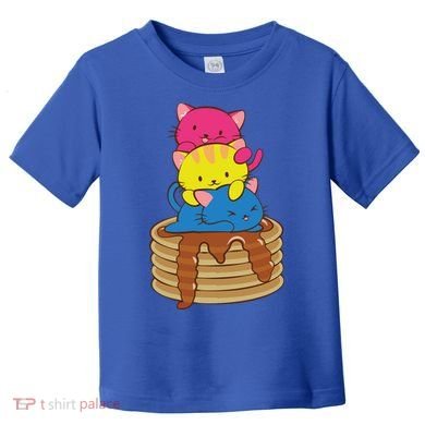 Pansexual Pride Flag Cute Lgbtq Pan Pride Kawaii Cat Gift Toddler T-Shirt