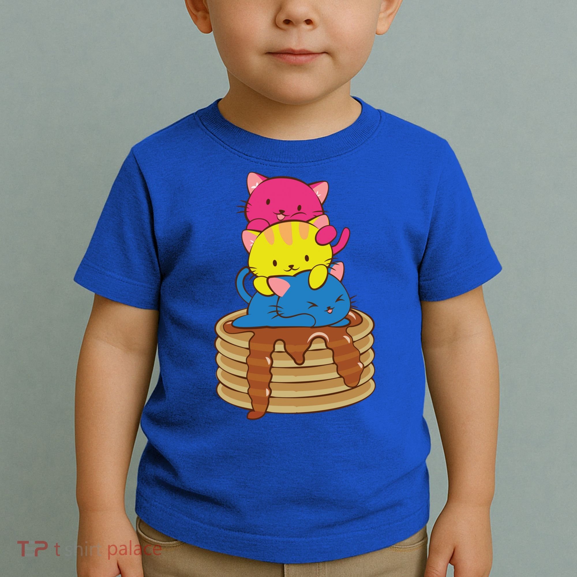 Pansexual Pride Flag Cute Lgbtq Pan Pride Kawaii Cat Gift Toddler T-Shirt