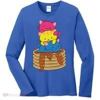 Pansexual Pride Flag Cute Lgbtq Pan Pride Kawaii Cat Gift Women's Long Sleeve Shirt thumb 0