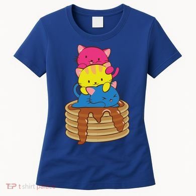 Pansexual Pride Flag Cute Lgbtq Pan Pride Kawaii Cat Gift Women's T-Shirt
