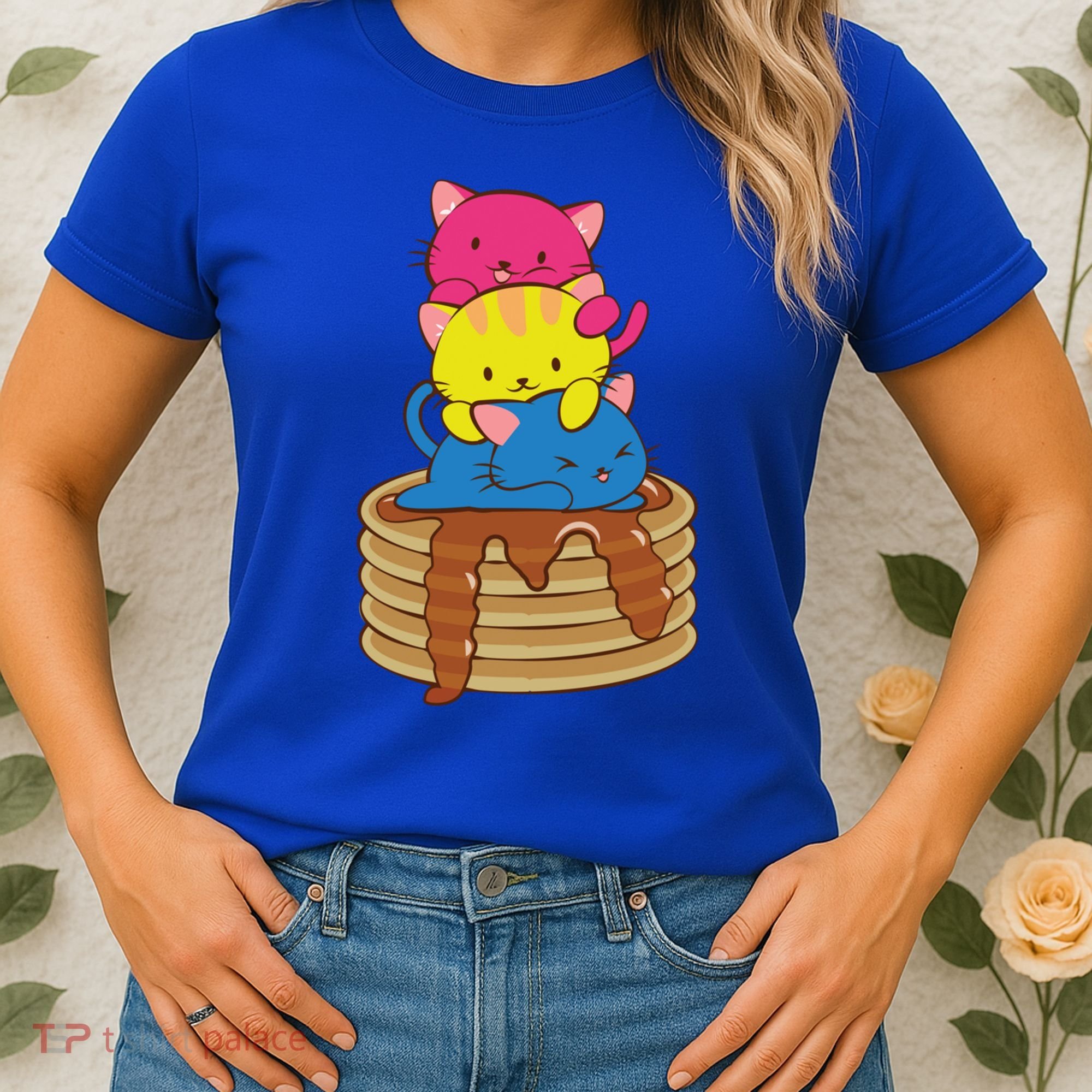 Pansexual Pride Flag Cute Lgbtq Pan Pride Kawaii Cat Gift Women's T-Shirt