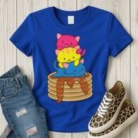 Pansexual Pride Flag Cute Lgbtq Pan Pride Kawaii Cat Gift Women's T-Shirt thumb 3