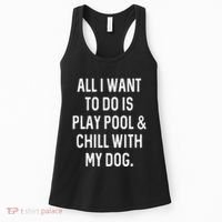 Pool Player Gifts Women Chill With Dog Billiards Women's Tank Top thumb 0