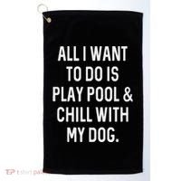 Pool Player Gifts Women Chill With Dog Billiards Golf Towel thumb 0