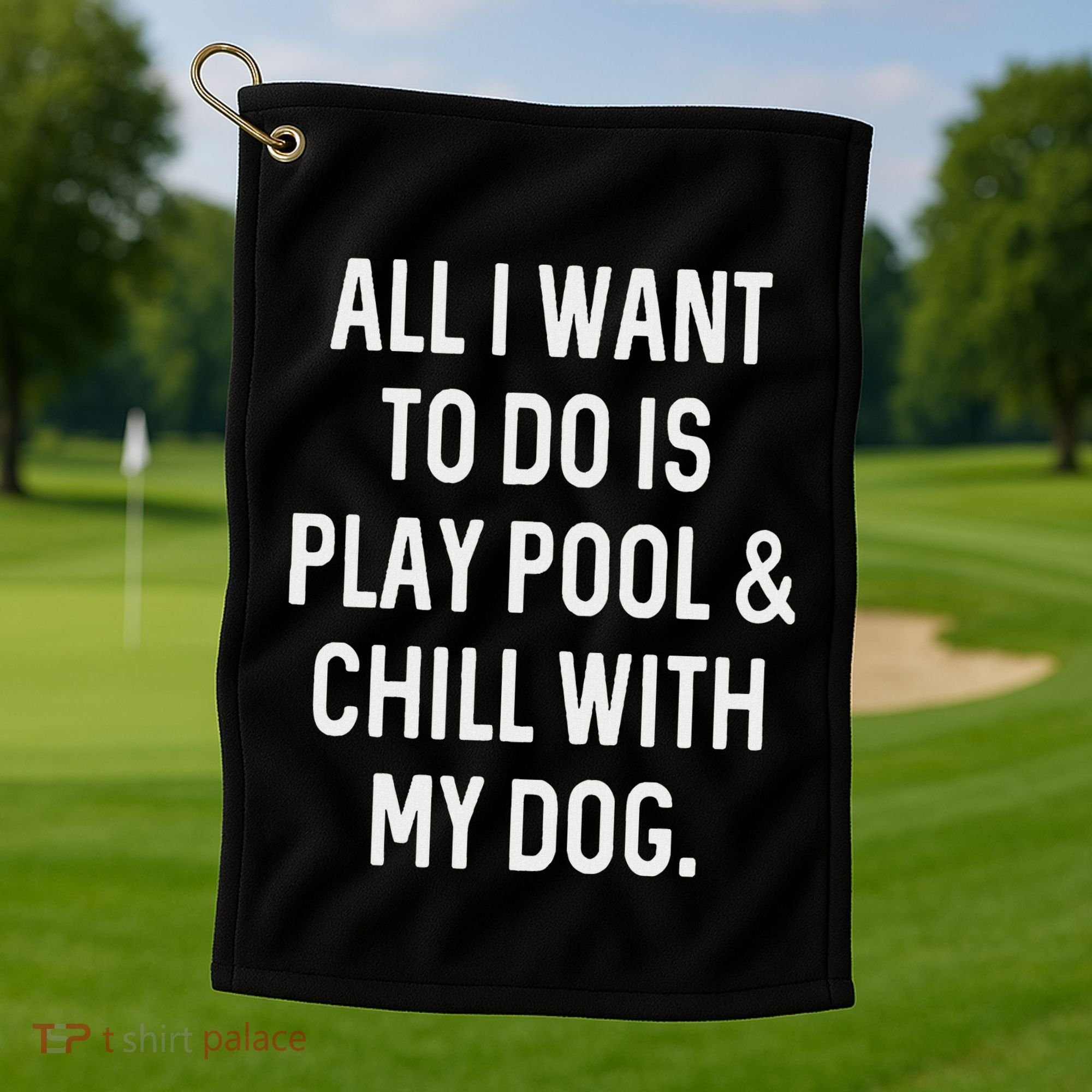 Pool Player Gifts Women Chill With Dog Billiards Golf Towel