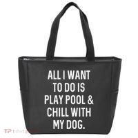 Pool Player Gifts Women Chill With Dog Billiards Tote Bag thumb 0