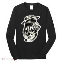 Payasa Pretty Girl X Chicano Clown Girl X Rose Blackwork Long Sleeve Shirt thumb 0