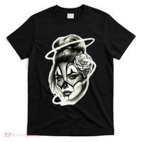 Payasa Pretty Girl X Chicano Clown Girl X Rose Blackwork T-Shirt thumb 0