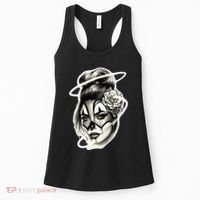 Payasa Pretty Girl X Chicano Clown Girl X Rose Blackwork Women's Tank Top thumb 0