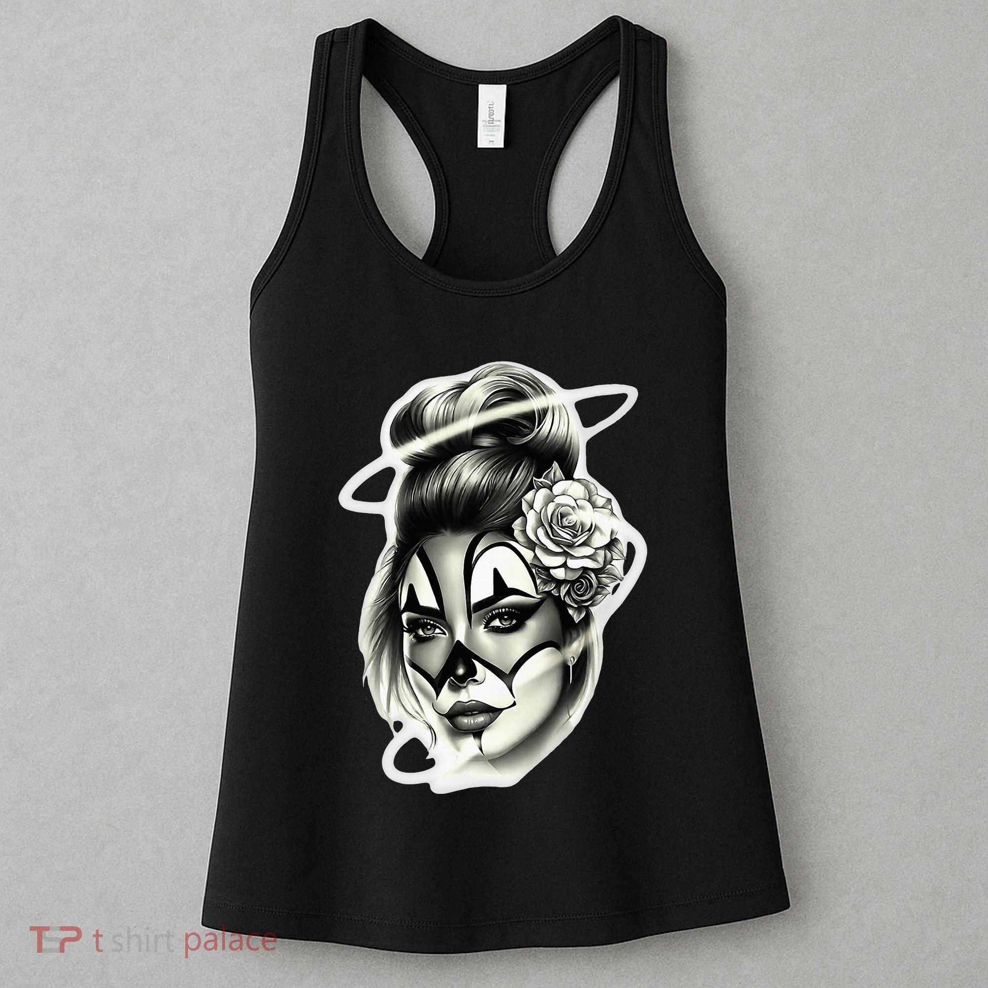 Payasa Pretty Girl X Chicano Clown Girl X Rose Blackwork Women's Tank Top