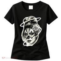Payasa Pretty Girl X Chicano Clown Girl X Rose Blackwork Women's T-Shirt thumb 0