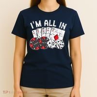 Poker Player Gamble Casino Card Bet Texas Hold Em I'm All In Premium T-Shirt thumb 4