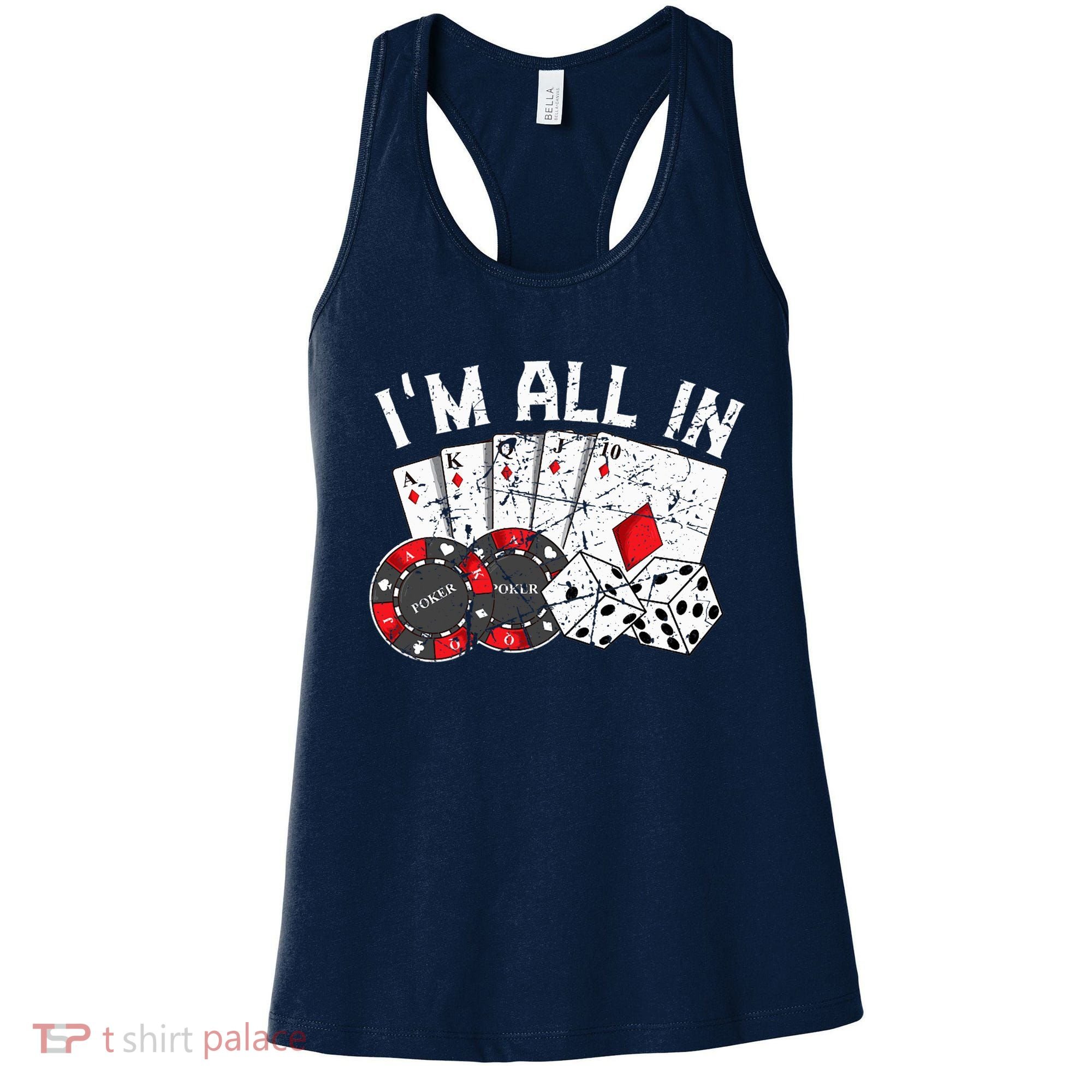 Poker Player Gamble Casino Card Bet Texas Hold Em I'm All In Premium Women's Tank Top