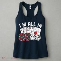 Poker Player Gamble Casino Card Bet Texas Hold Em I'm All In Premium Women's Tank Top thumb 3