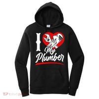 Plumbing Plumber Girlfriend Wife Heart I Love My Plumber Women's Hoodie thumb 0