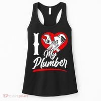 Plumbing Plumber Girlfriend Wife Heart I Love My Plumber Women's Tank Top thumb 0