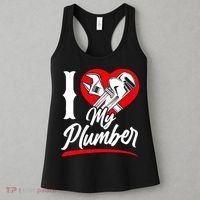 Plumbing Plumber Girlfriend Wife Heart I Love My Plumber Women's Tank Top thumb 3