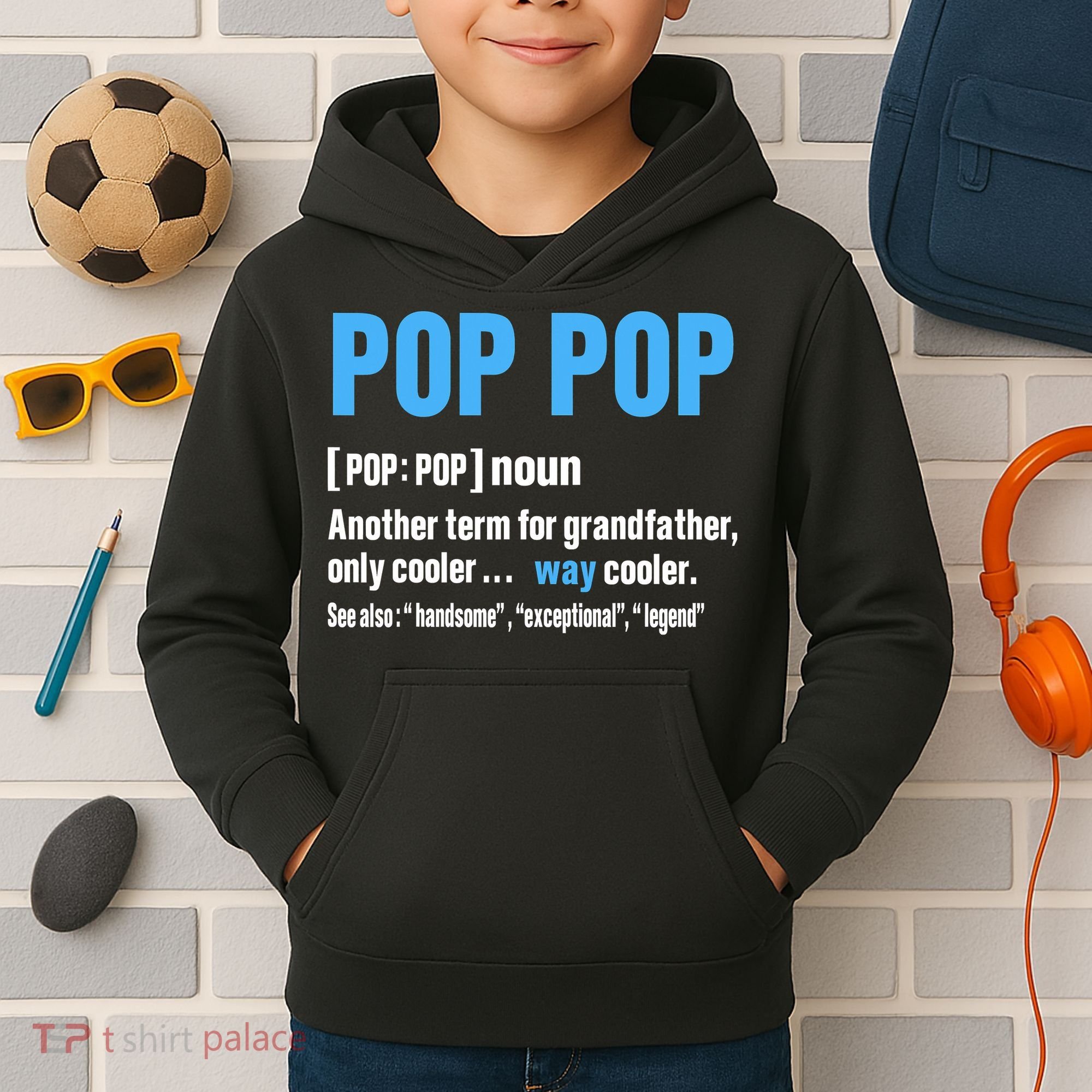 Pop Pop Grandpa Fathers Day PopPop Kids Hoodie