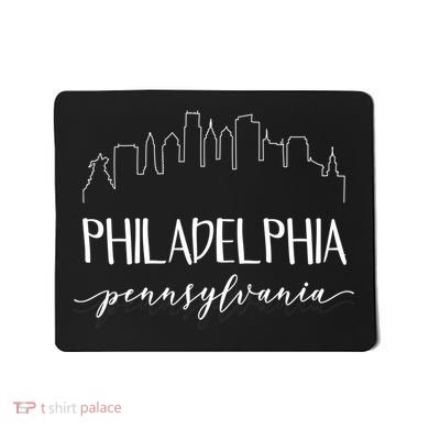 Philadelphia Pennsylvania Gift Skyline Calligraphy Gift Mousepad