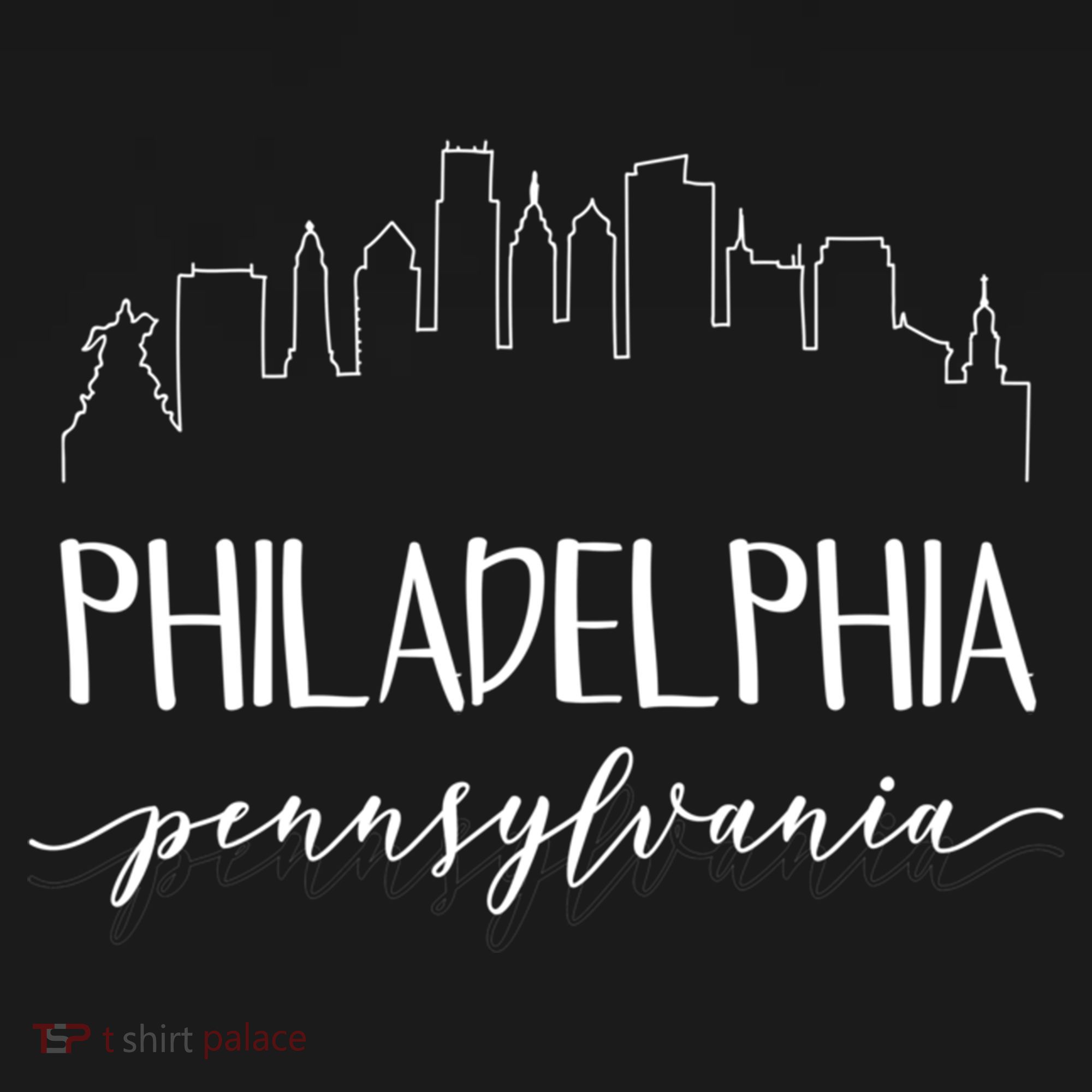 Philadelphia Pennsylvania Gift Skyline Calligraphy Gift Mousepad