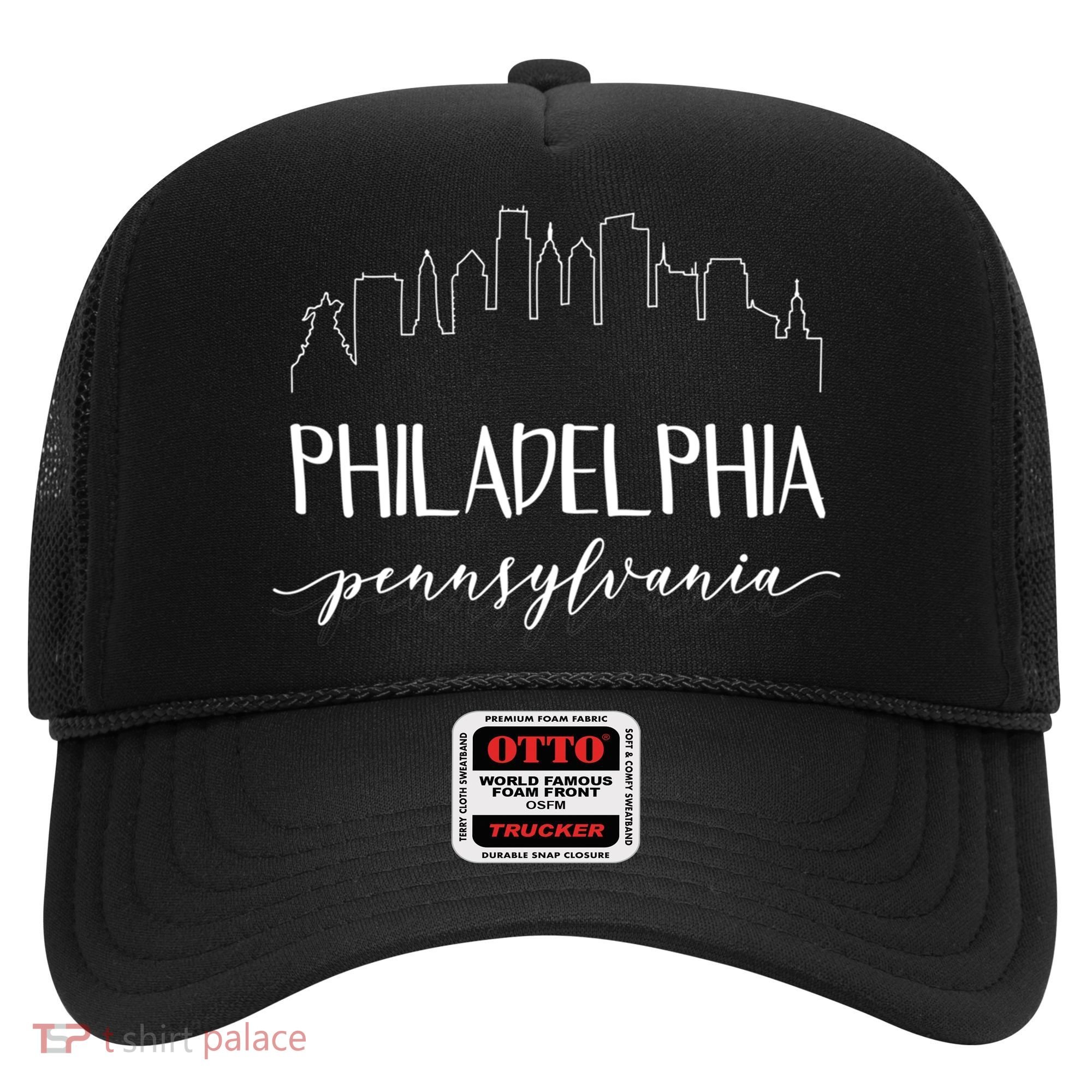 Philadelphia Pennsylvania Gift Skyline Calligraphy Gift Hat