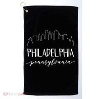 Philadelphia Pennsylvania Gift Skyline Calligraphy Gift Golf Towel thumb 0