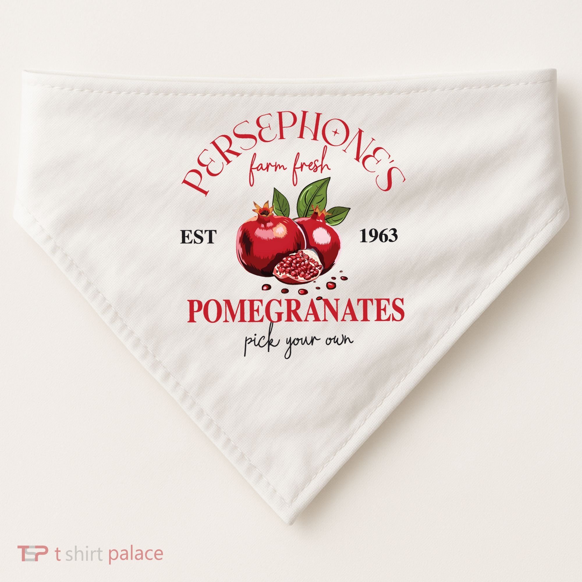 PersephoneS Pomegranates Greek Mythology USA-Made Doggie Bandana