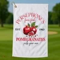 PersephoneS Pomegranates Greek Mythology Golf Towel thumb 1